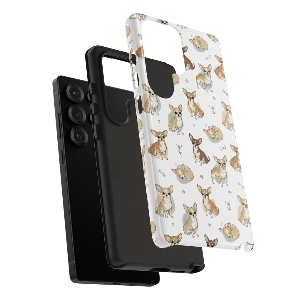 Watercolor Chihuahua Pattern Phone Case | Tough Case