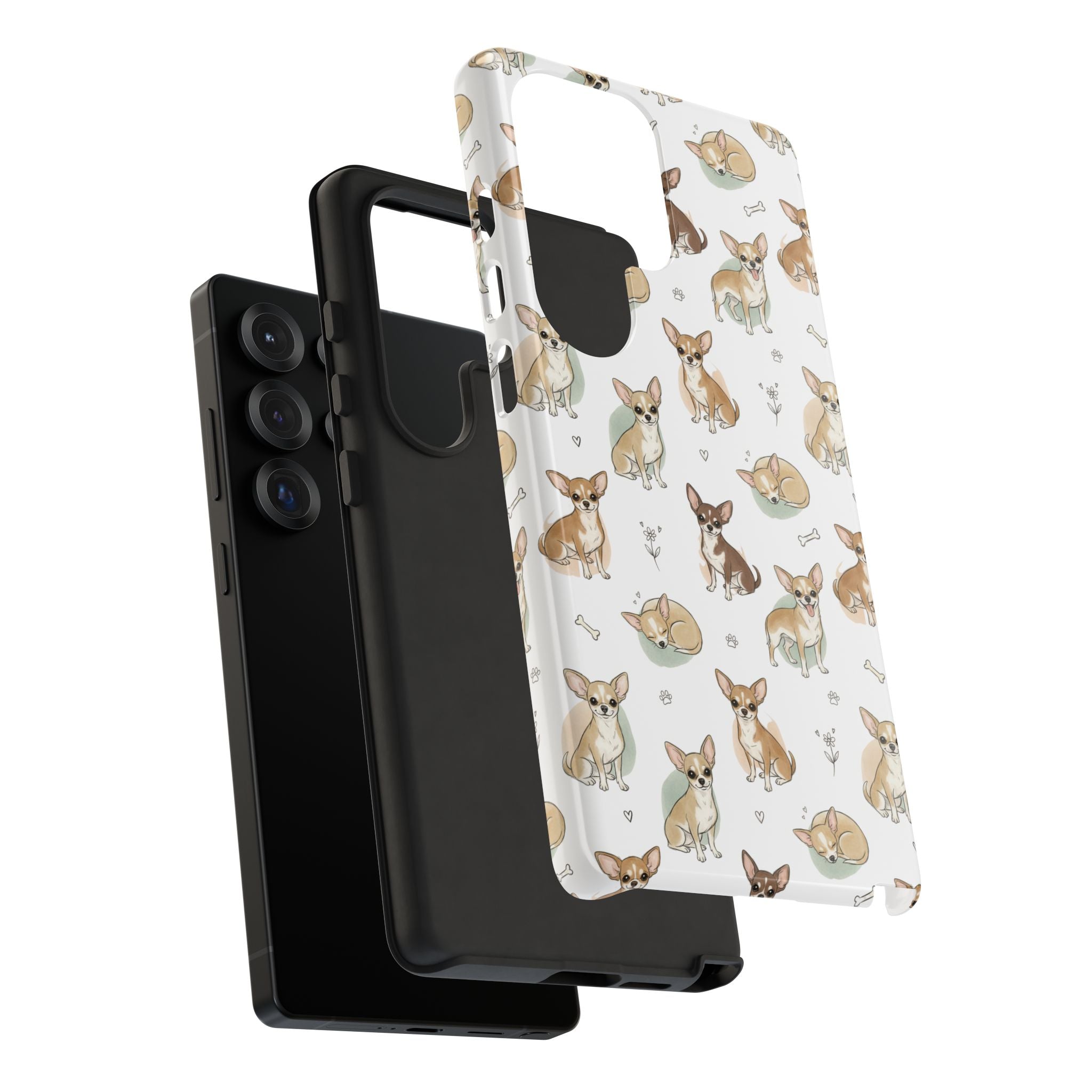 Watercolor Chihuahua Pattern Phone Case | Tough Case