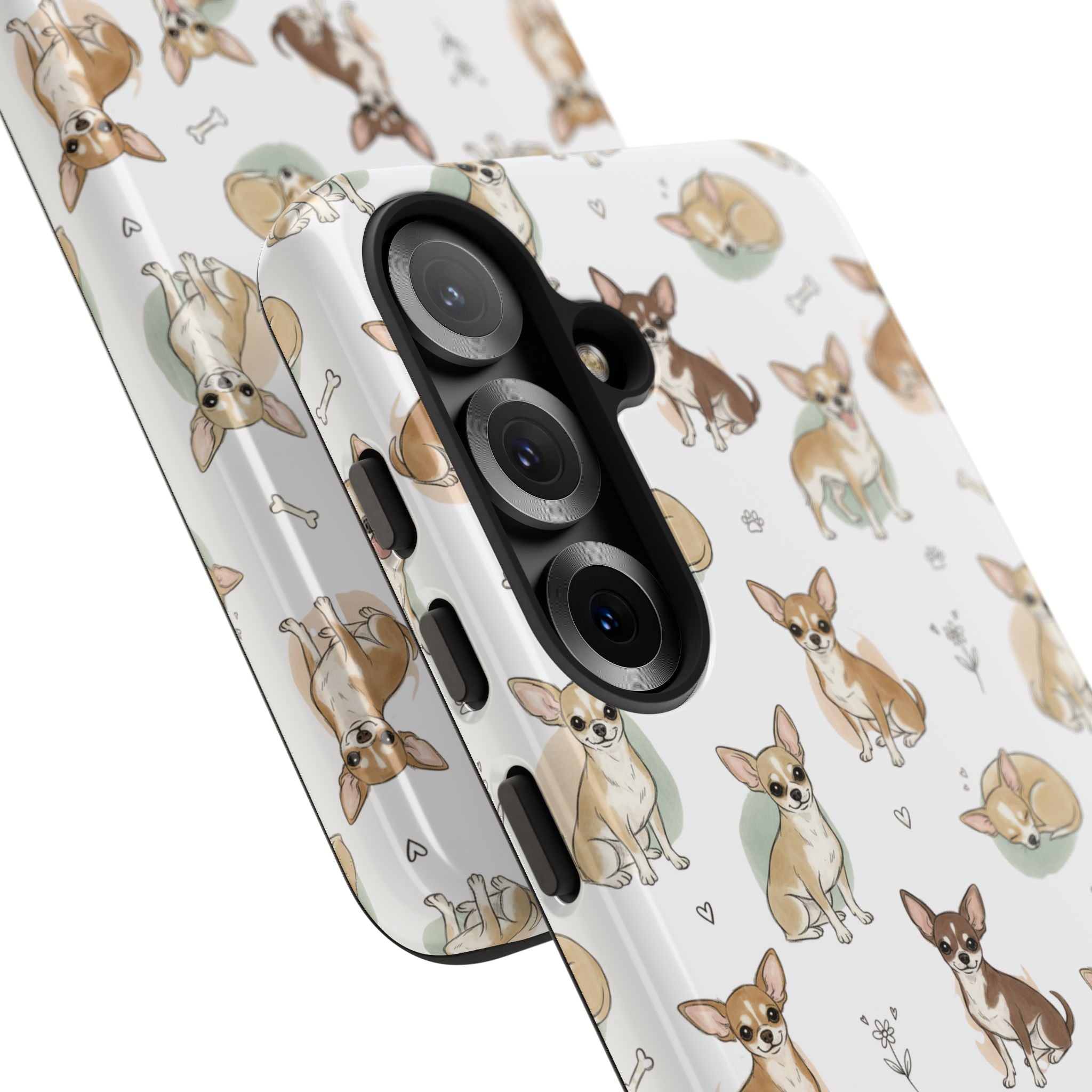 Watercolor Chihuahua Pattern Phone Case | Tough Case