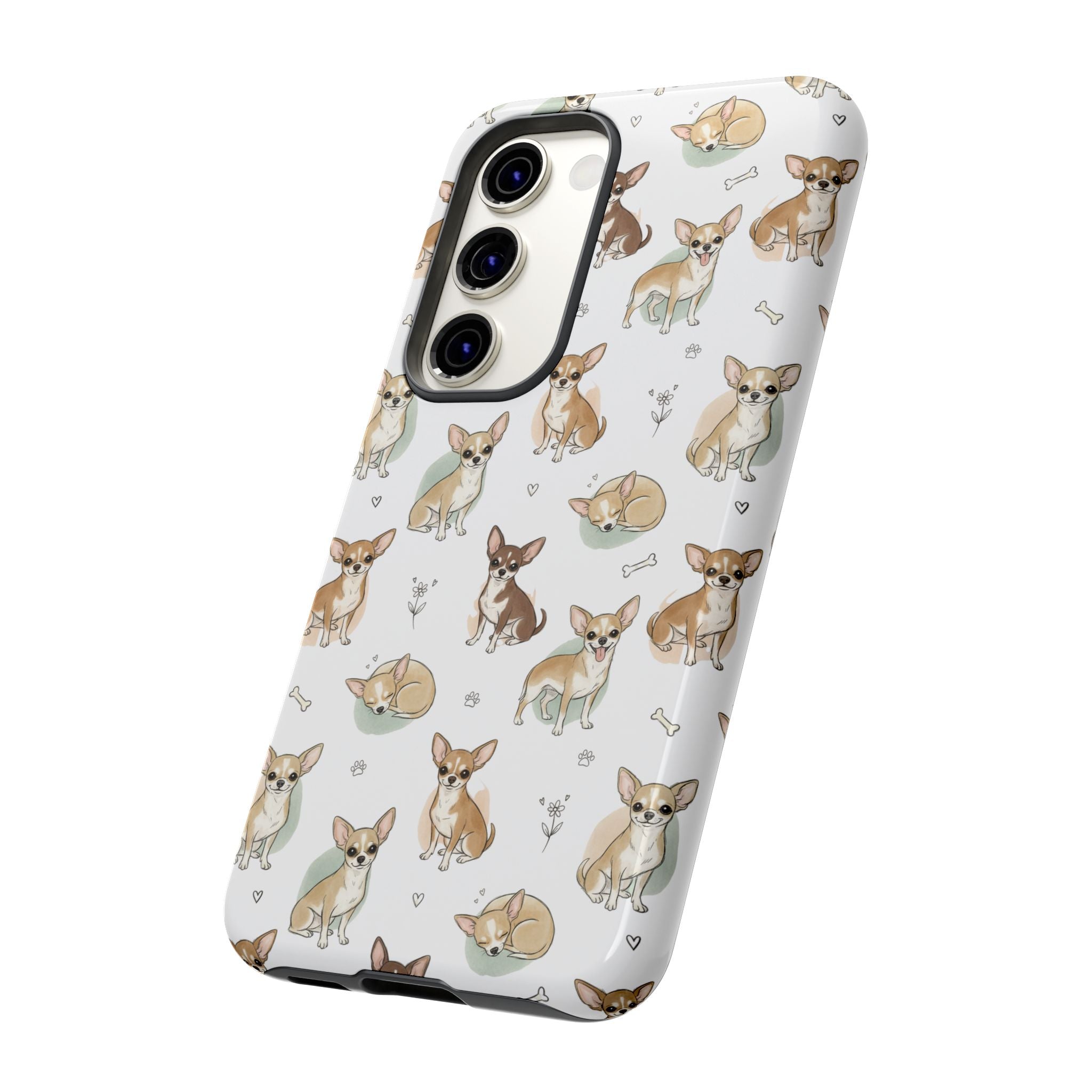 Watercolor Chihuahua Pattern Phone Case | Tough Case