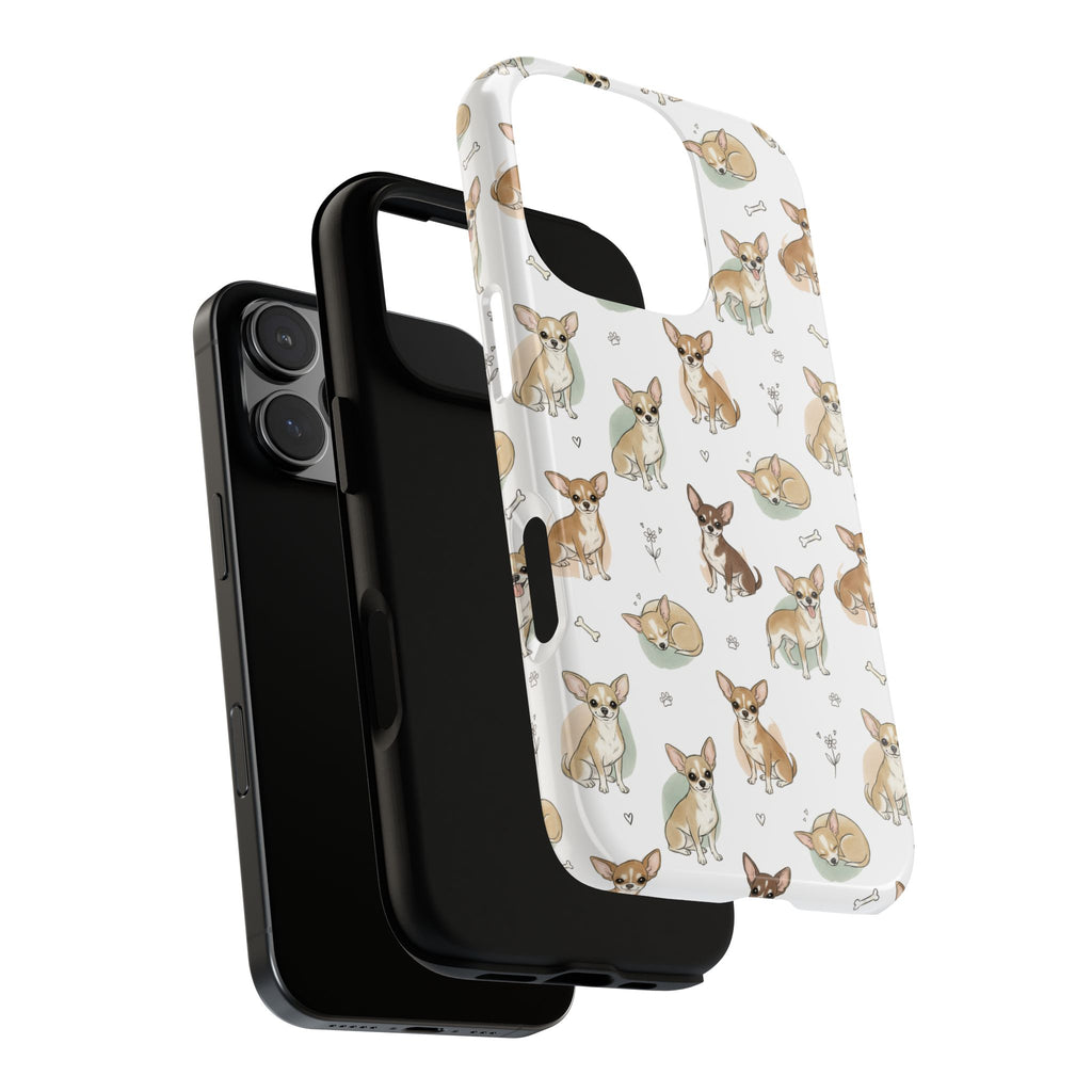 Watercolor Chihuahua Pattern Phone Case | Tough Case