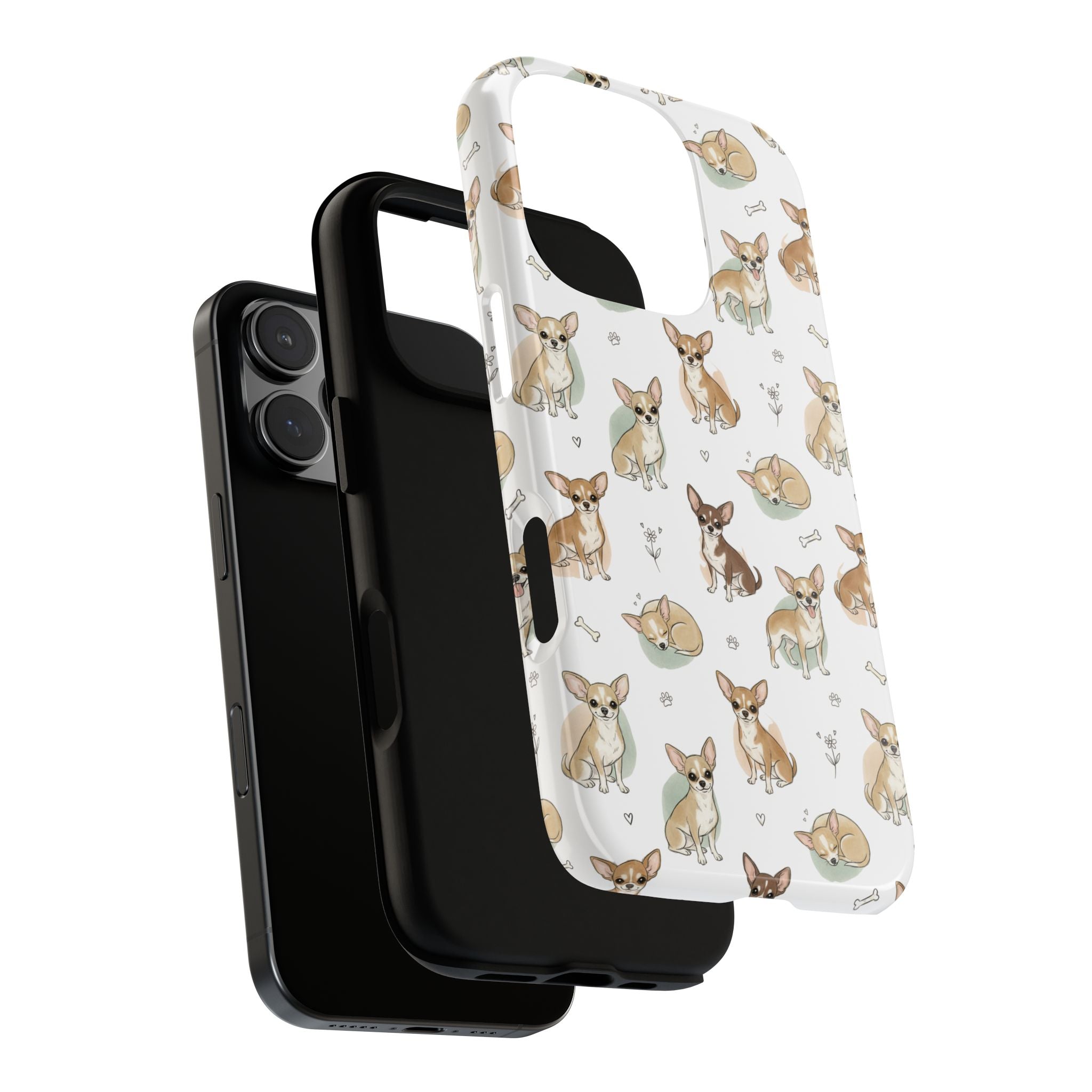 Watercolor Chihuahua Pattern Phone Case | Tough Case