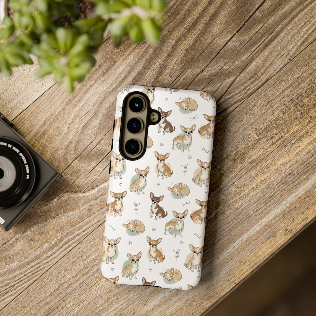 Watercolor Chihuahua Pattern Phone Case | Tough Case