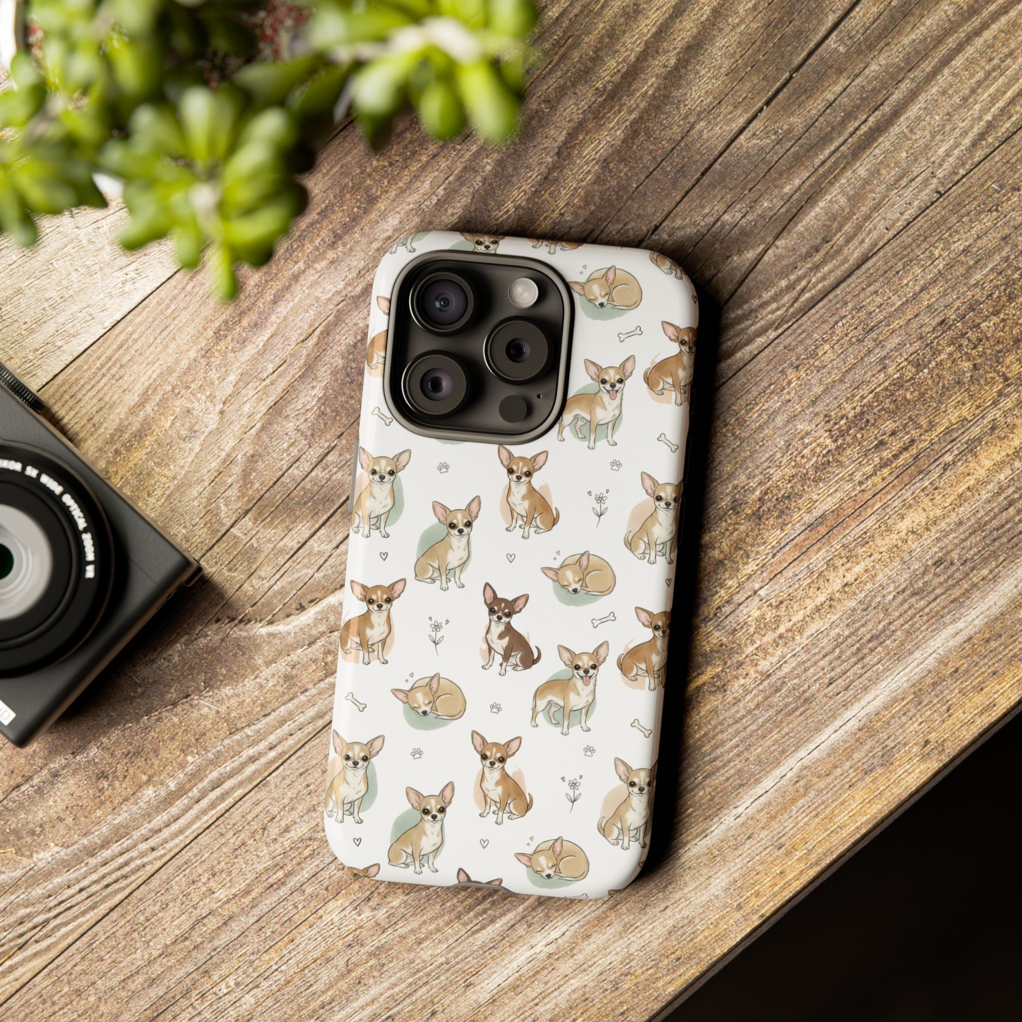Watercolor Chihuahua Pattern Phone Case | Tough Case