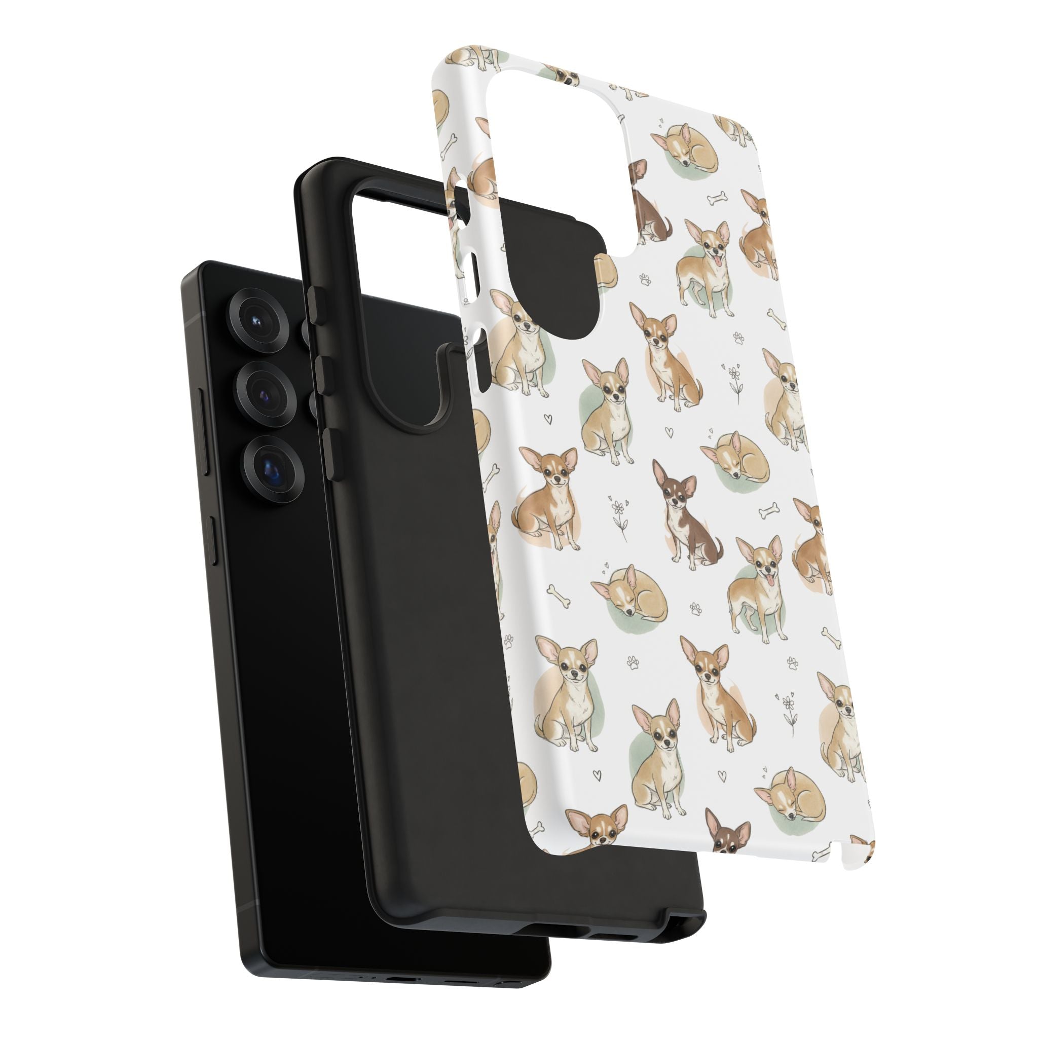 Watercolor Chihuahua Pattern Phone Case | Tough Case