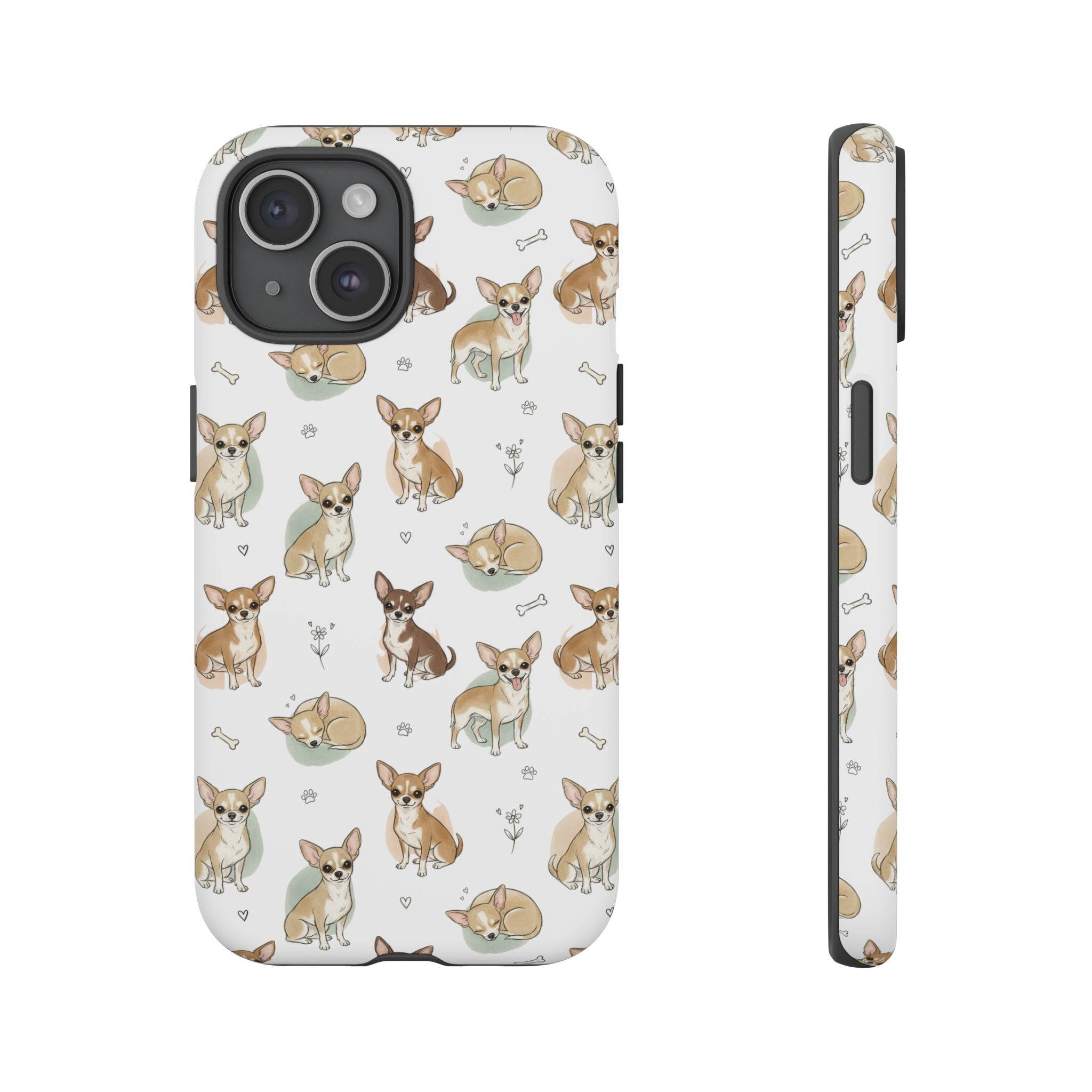 Watercolor Chihuahua Pattern Phone Case | Tough Case