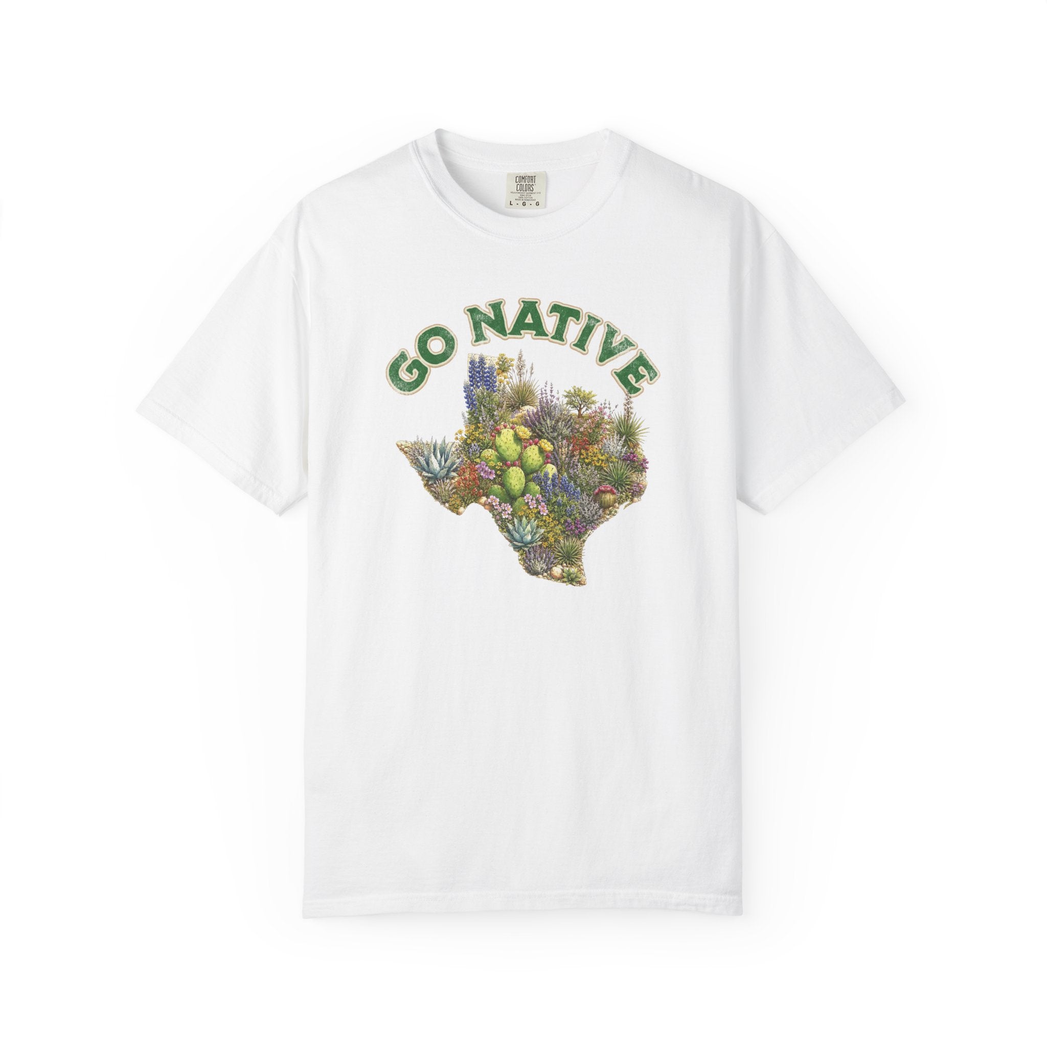 Go Native Texas T-shirt, Comfort Colors Tee, Texas State Native Plants Florals