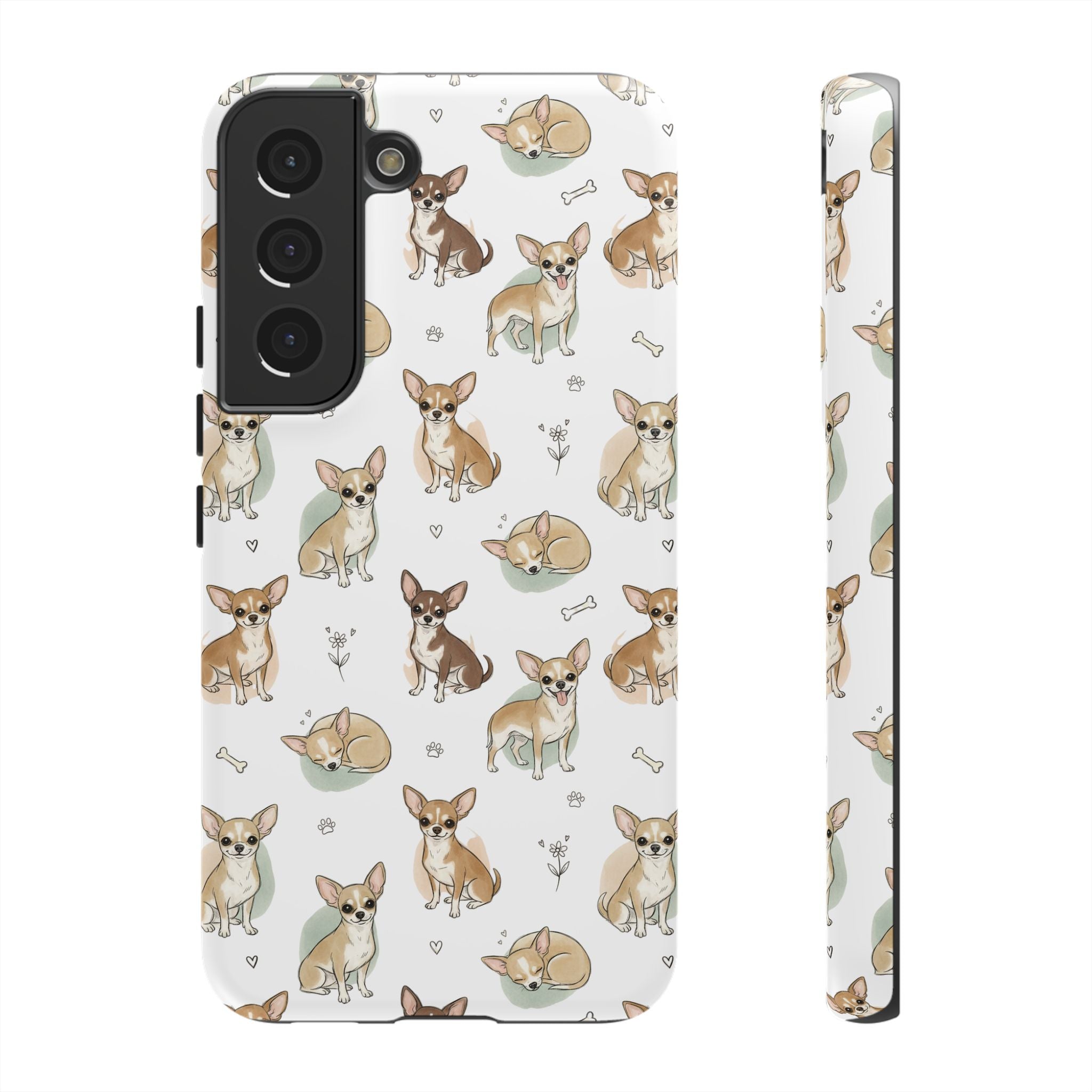Watercolor Chihuahua Pattern Phone Case | Tough Case