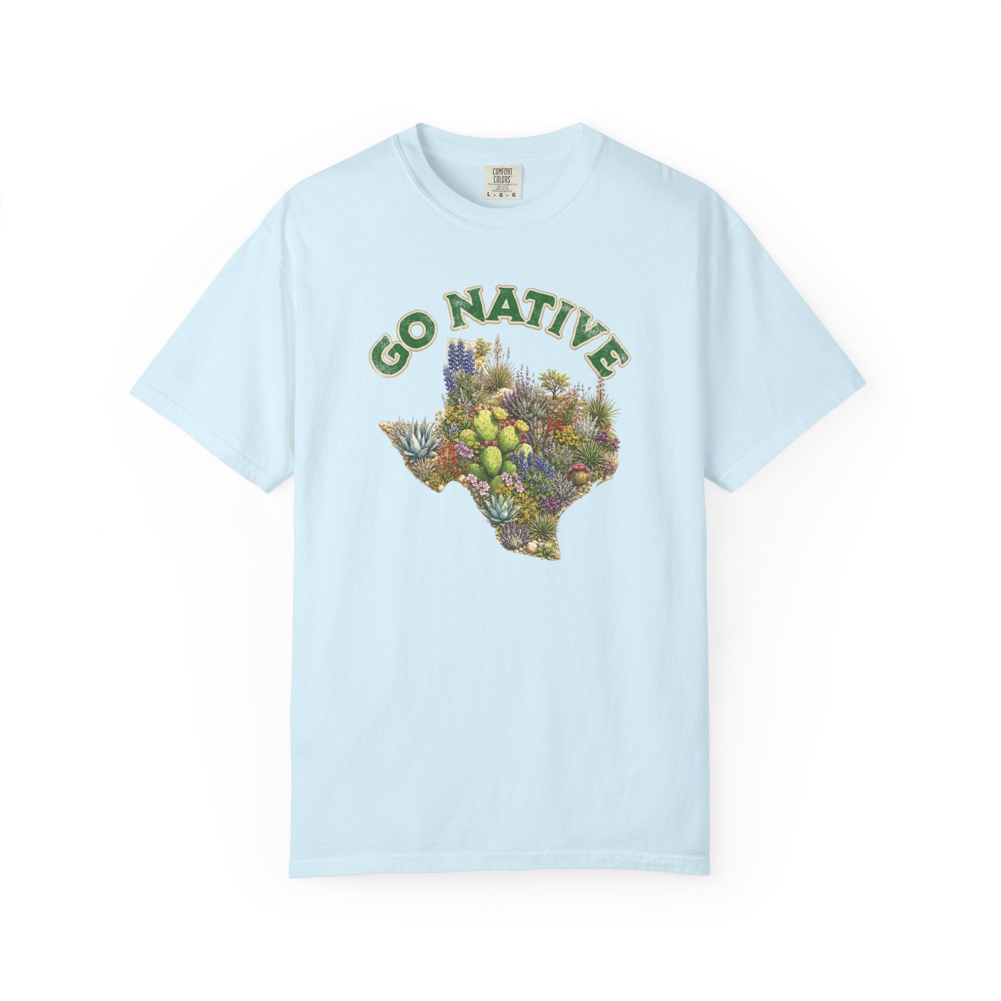 Go Native Texas T-shirt, Comfort Colors Tee, Texas State Native Plants Florals