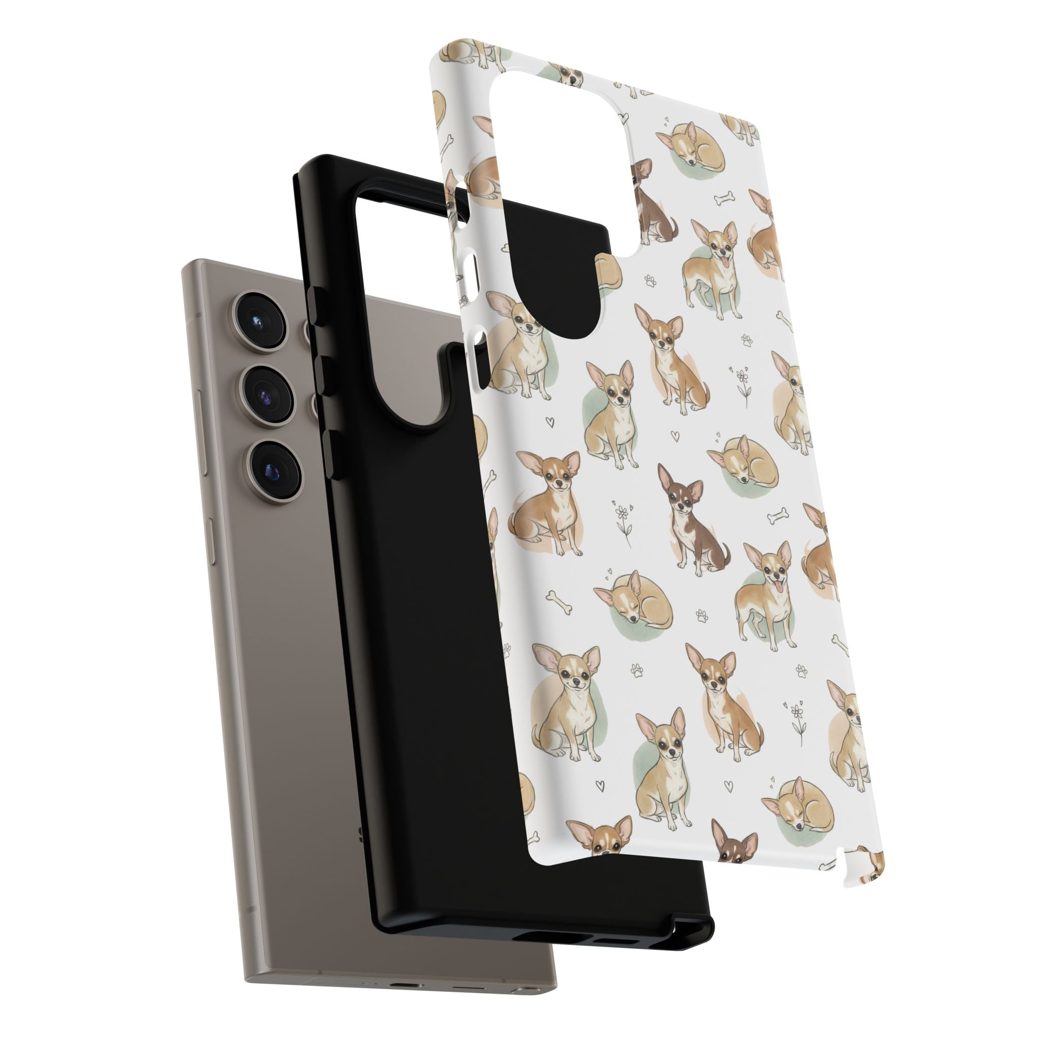 Watercolor Chihuahua Pattern Phone Case | Tough Case
