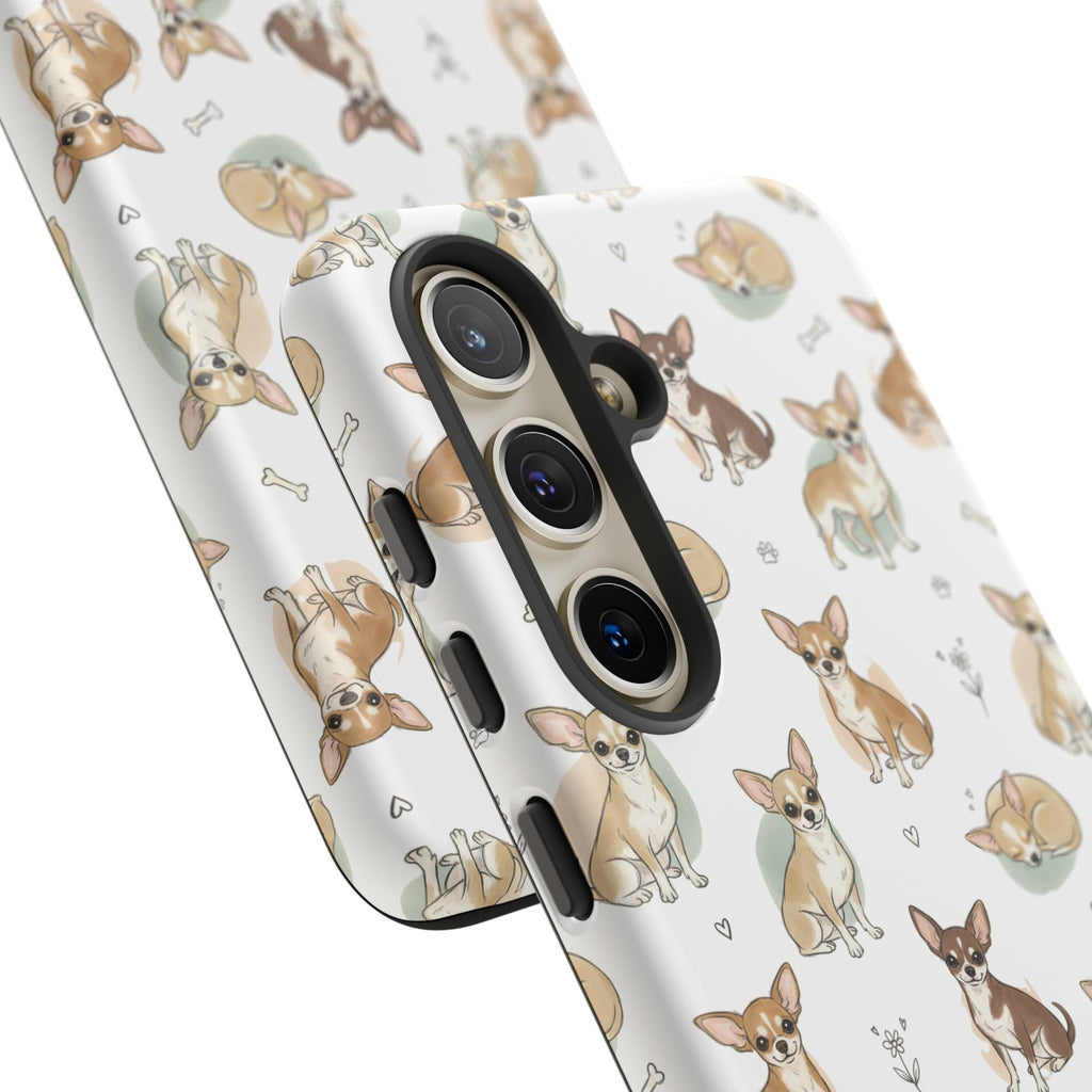 Watercolor Chihuahua Pattern Phone Case | Tough Case