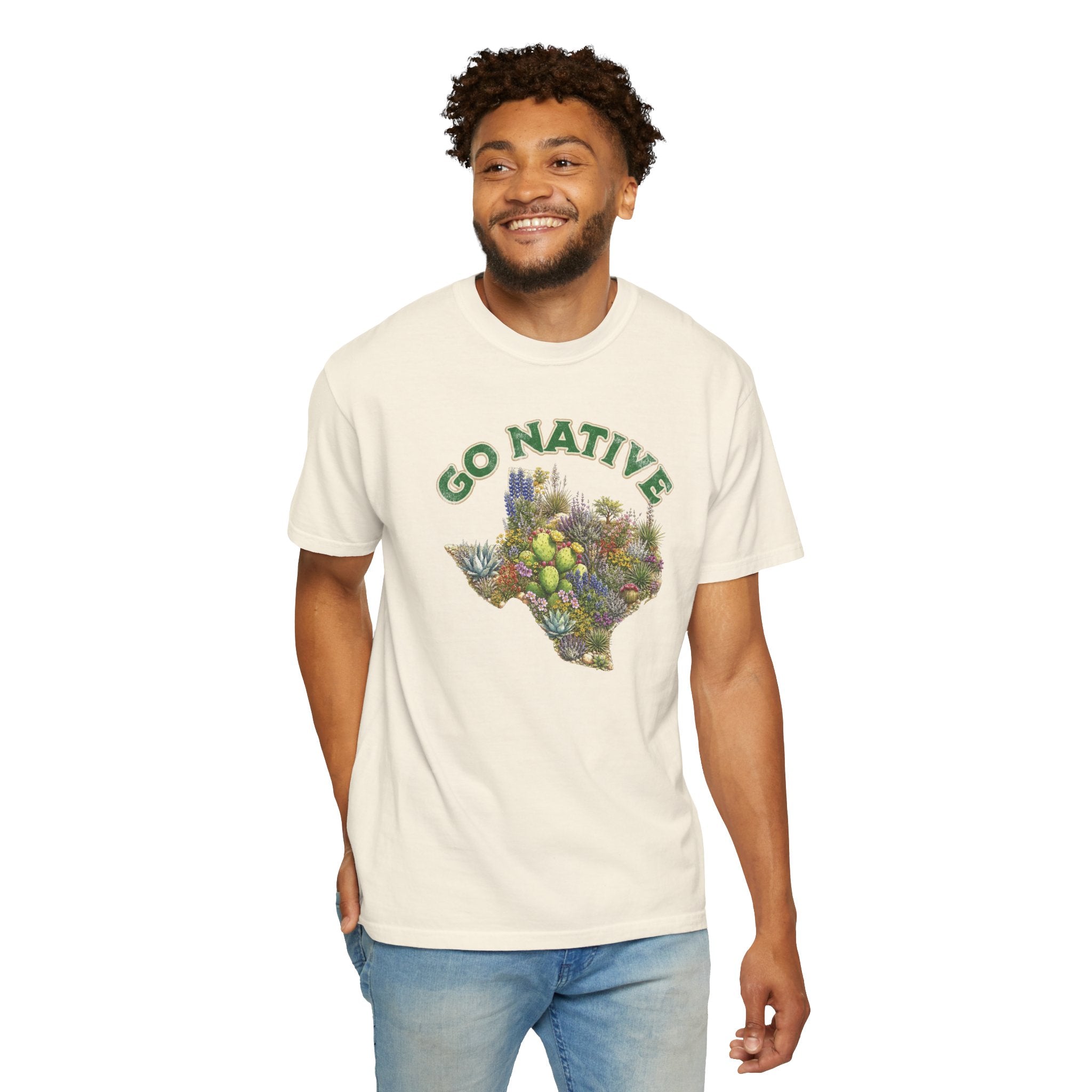 Go Native Texas T-shirt, Comfort Colors Tee, Texas State Native Plants Florals