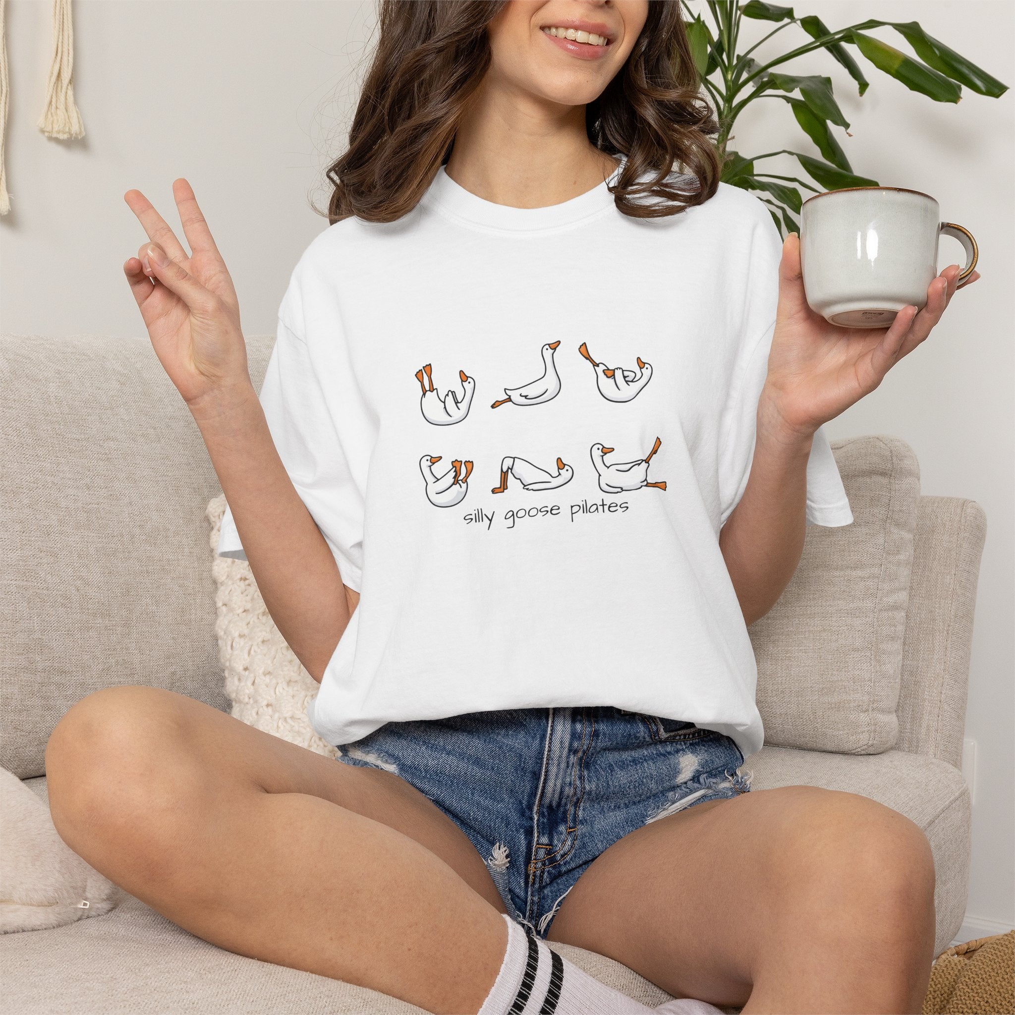 Silly Goose Pilates Poses T-Shirt | Cute Silly Goose Tee, Pilates Shirt
