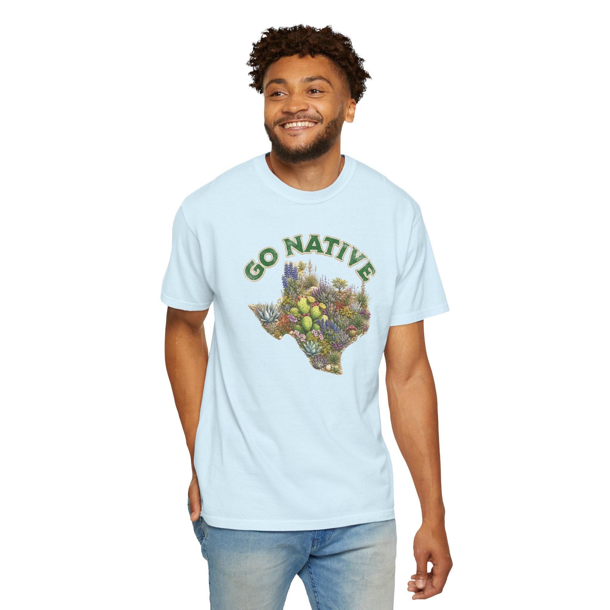 Go Native Texas T-shirt, Comfort Colors Tee, Texas State Native Plants Florals