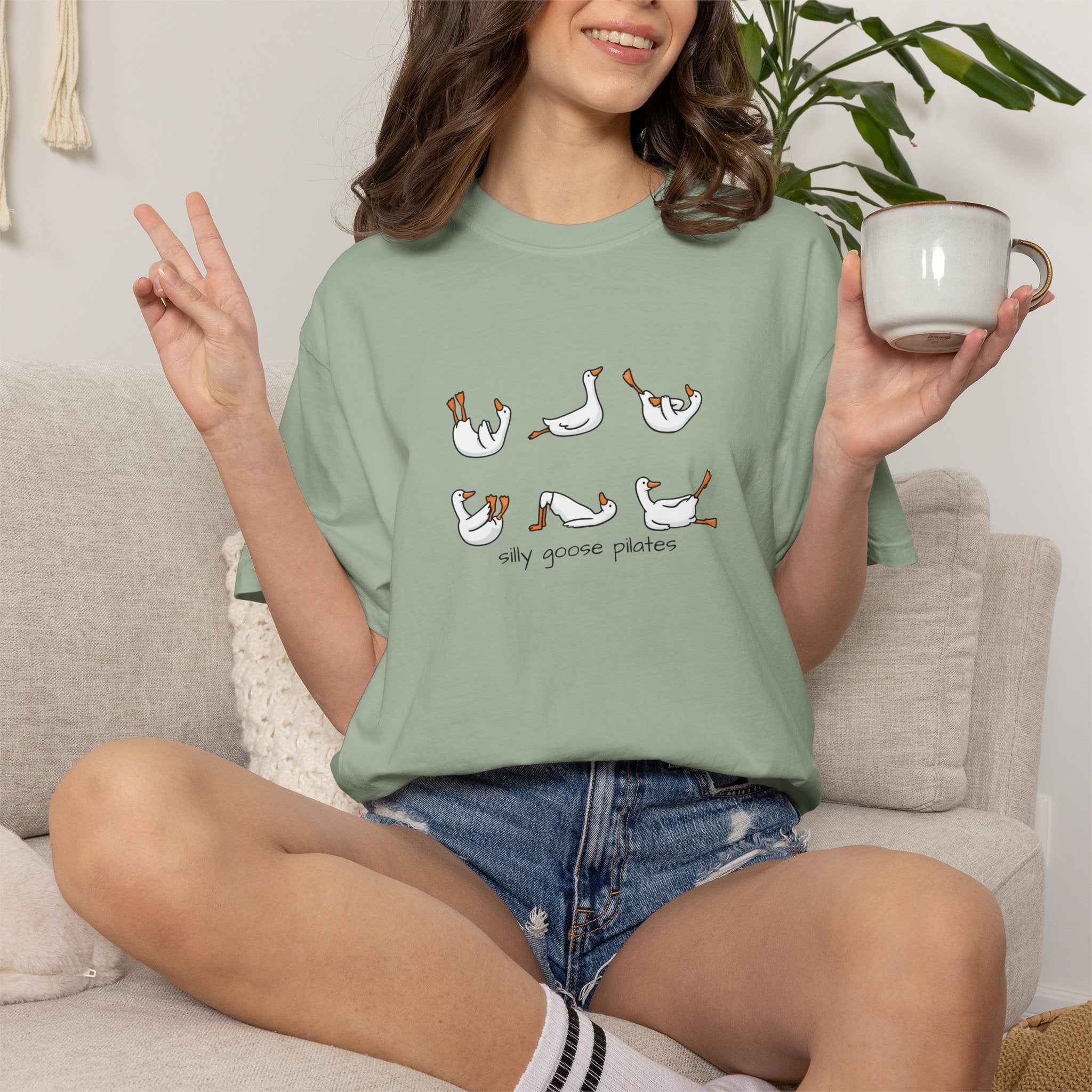 Silly Goose Pilates Poses T-Shirt | Cute Silly Goose Tee, Pilates Shirt