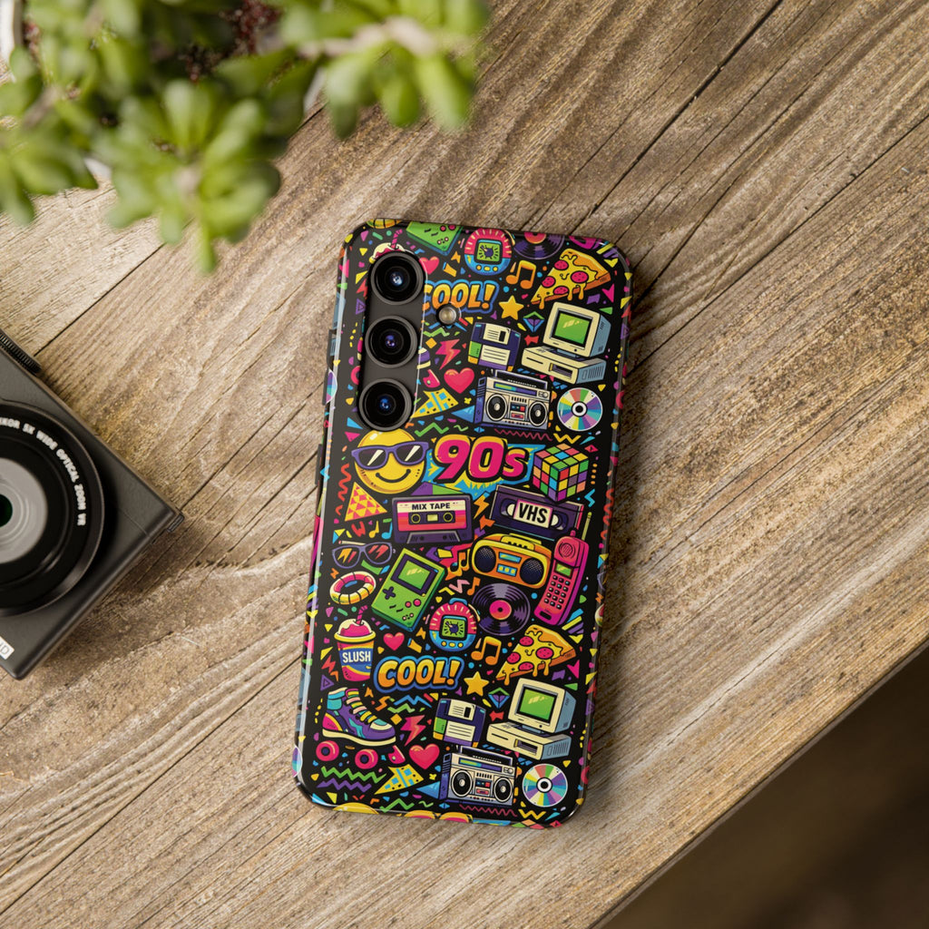 90s Retro Icons Tough Phone Case, Iphone and Samsung Phone Cases