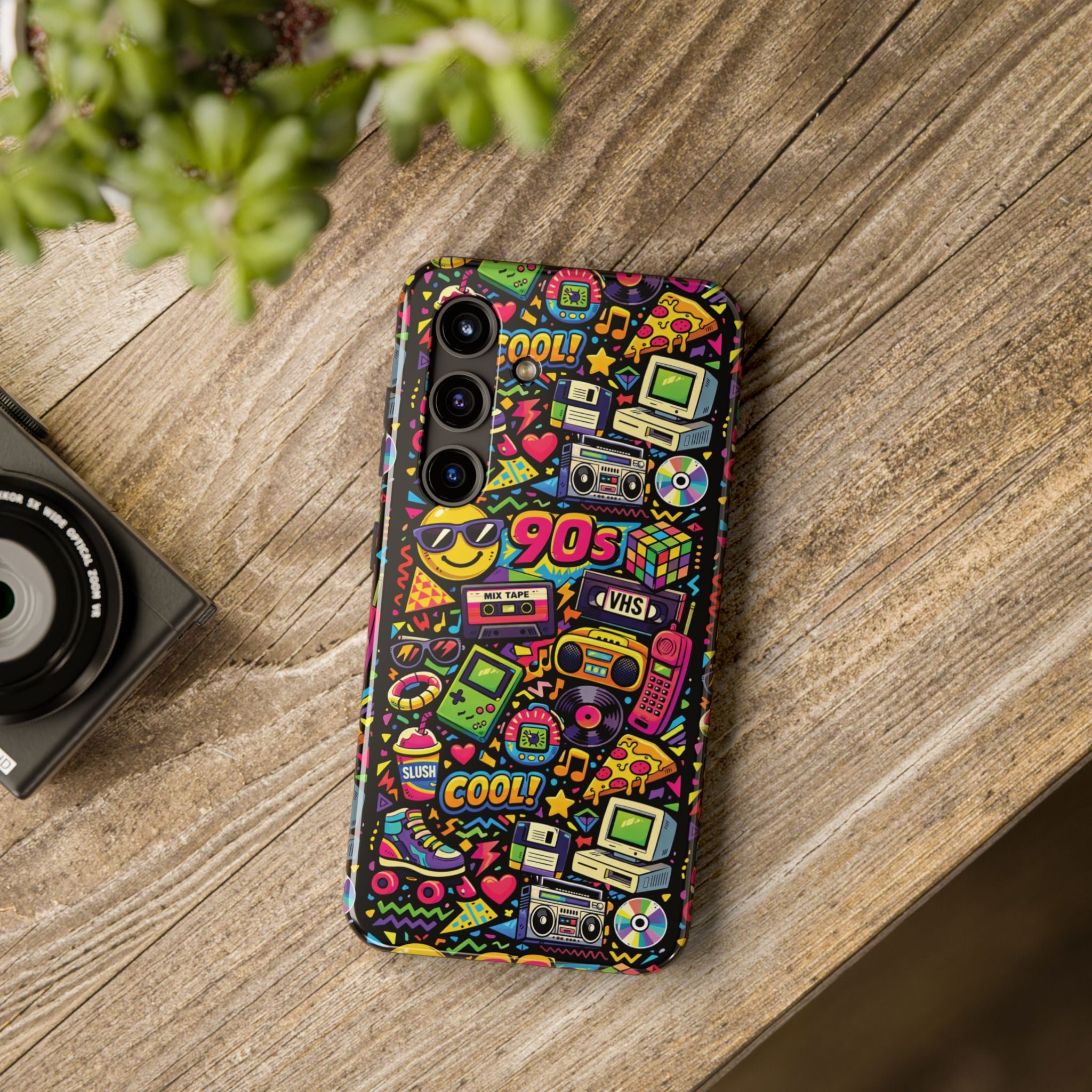 90s Retro Icons Tough Phone Case, Iphone and Samsung Phone Cases