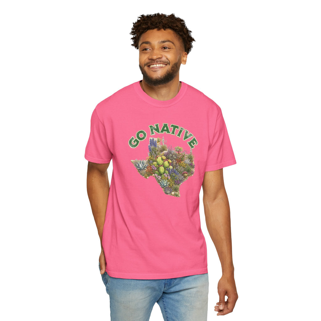 Go Native Texas T-shirt, Comfort Colors Tee, Texas State Native Plants Florals
